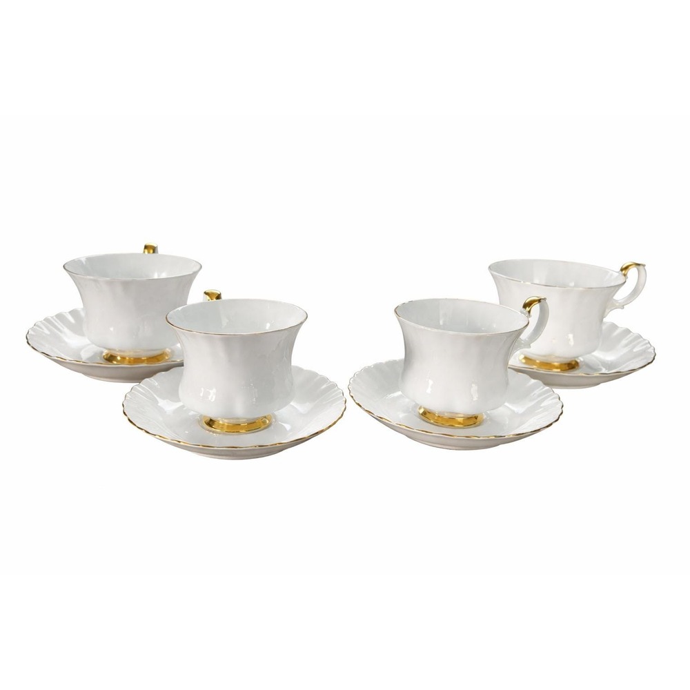 Royal Albert Val d'Or Tea Cups and Coffee Cups with Saucers